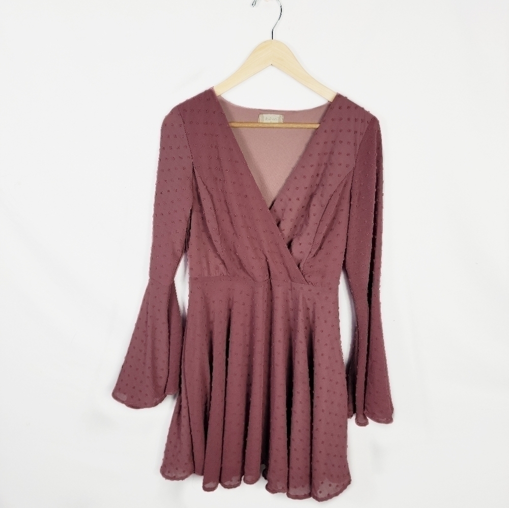 Altar'd State Women's Small Chiffon Dress with Bell sleeves
